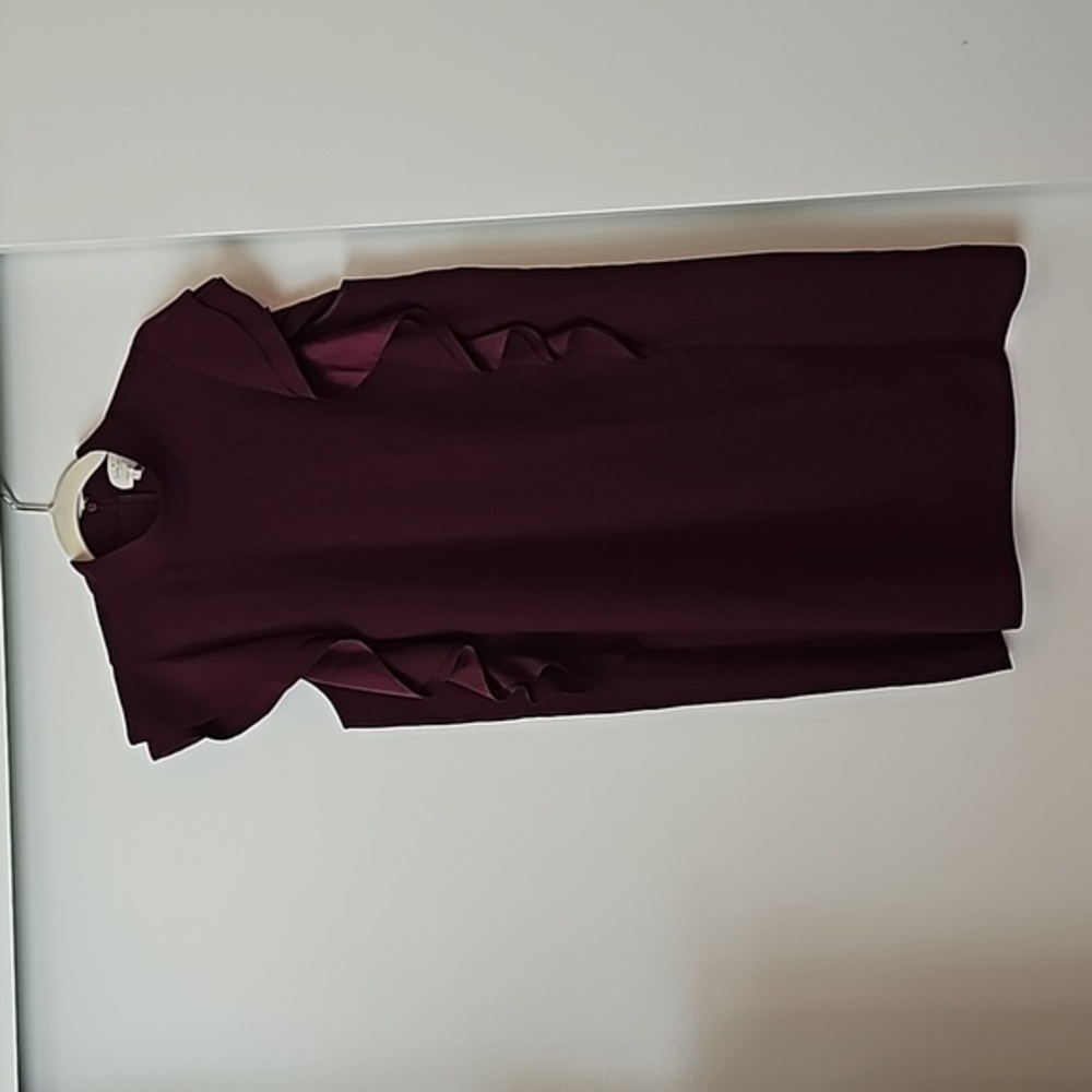 Kate Spade Cranberry/wine ruffle detail dress